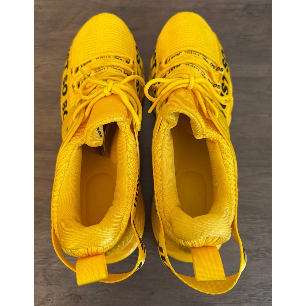 New JUST SO SO Men's Ginger Yellow Athletic Sneakers Shoes Size 43 US 9.5/10 - Picture 7 of 11
